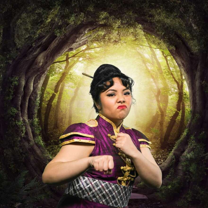 Ann Paula Bautista  as Mulan. Photo courtesy of  Disenchanted! The Hilarious Hit Musical 