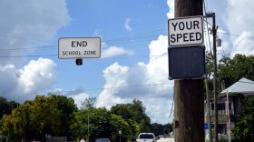 A monitor designed to alert motorists of their exact speed is turned off in Waldo, Florida on September 3. Waldo Police Department is under investigation by the Florida Department of Law Enforcement after the former Police Chief was accused of establishing illegal ticket quotas for officers.