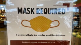 A "masks required" sign on a store in central Ohio