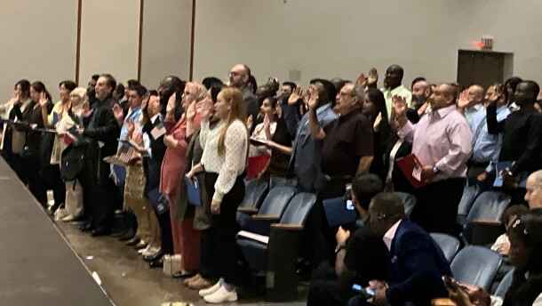 Seventy-one immigrants from 28 countries were sworn in as new U.S. citizens on Sept. 15, 2026 at Centennial Hall, Rock Island.