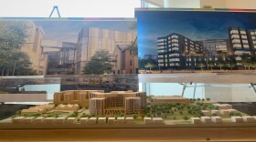 A 3D model of the new 632,000-square foot facility that will be on the Medical Center's Burnet campus.