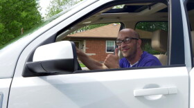 Tyson Timbs celebrates after getting his seized Land Rover back.