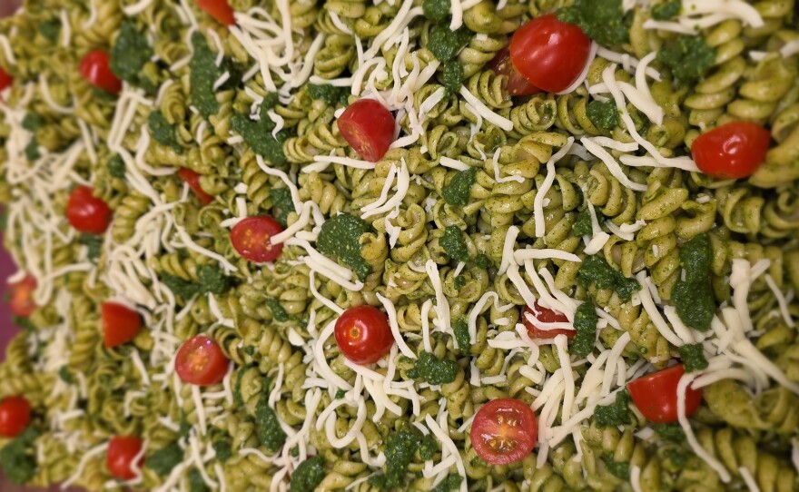 Photos showing the outcome of Lebanon High School's two harvests from their hydroponic farms