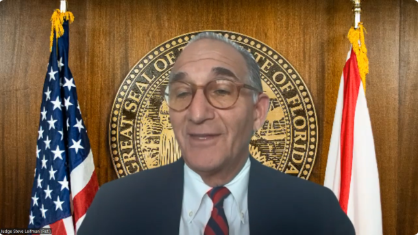 Retired Miami Judge Steven Leifman, who did initial research for the Spokane Safe and Healthy Task Force, presents his findings during the organization's initial press conference in fall 2025.