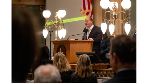 Governor Polis delivering the State of the State on January 15, 2026.
