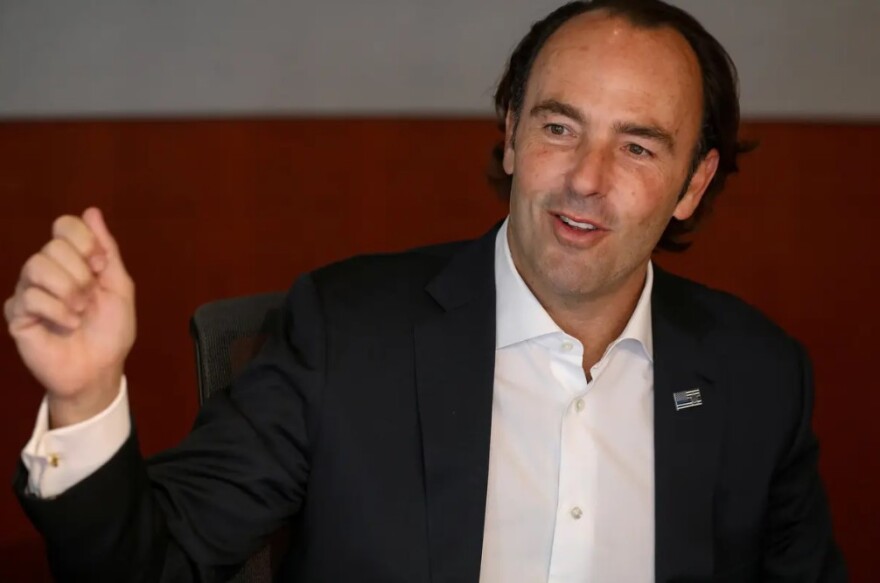 Kyle Bass speaks during the Reuters Global Investment 2019 Outlook Summit in New York on Nov. 14, 2018.
