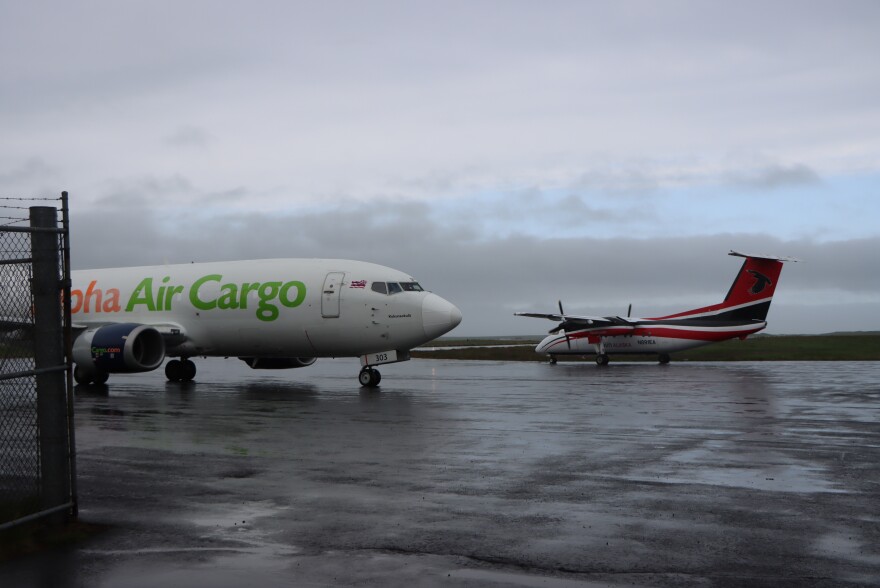 A Northern Air Cargo Boeing 737 delivered about 9,000 pounds of backlogged freight to St. Paul on Tuesday.