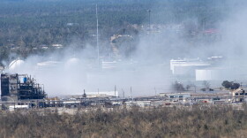 Plant fire in Westlake due to Hurricane Laura damage Thursday, Aug. 27, 2020, near Lake Charles, La. 