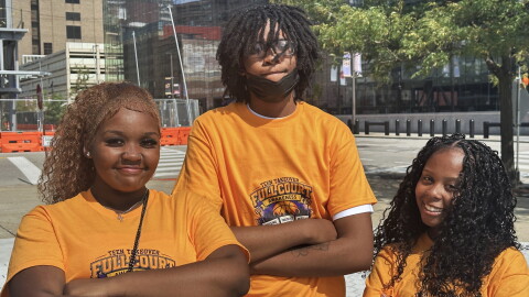 J'yana Walston, Michael Hurley and Rosehanna Henry (left to right) are all members of The People's Office's teen Executive Council. They, along with other teens in Cleveland, planned the activities and logistics for a Sunday teen takeover in Downtown Cleveland.