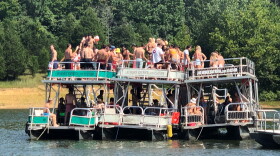 Dozens of students packed rental pontoon boats on Lake Monroe on September 4th, 2020.