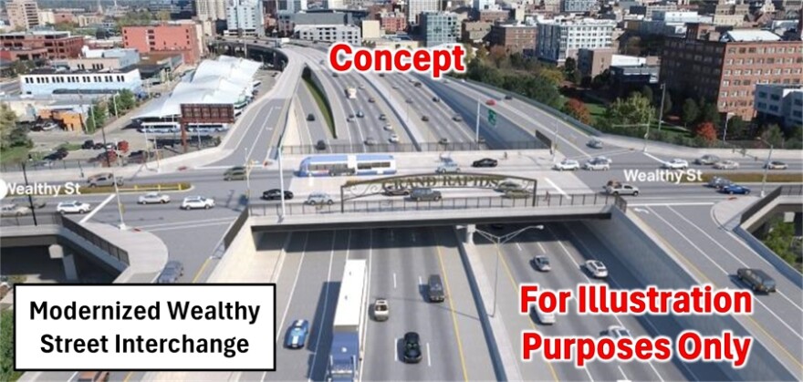Wealthy Street Overpass Concept Rendering