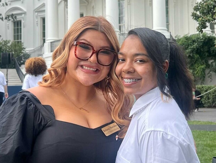 Briana Morales and Malani Salazar at a 2024 back-to-school event at the White House