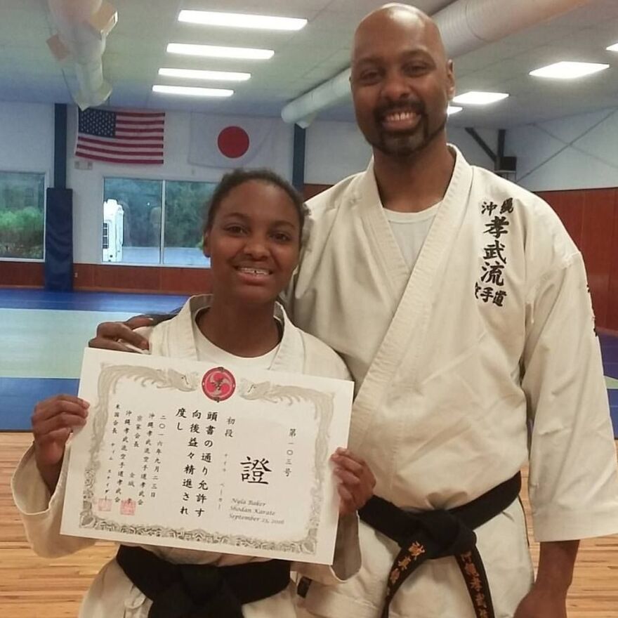 Tim Baker and student