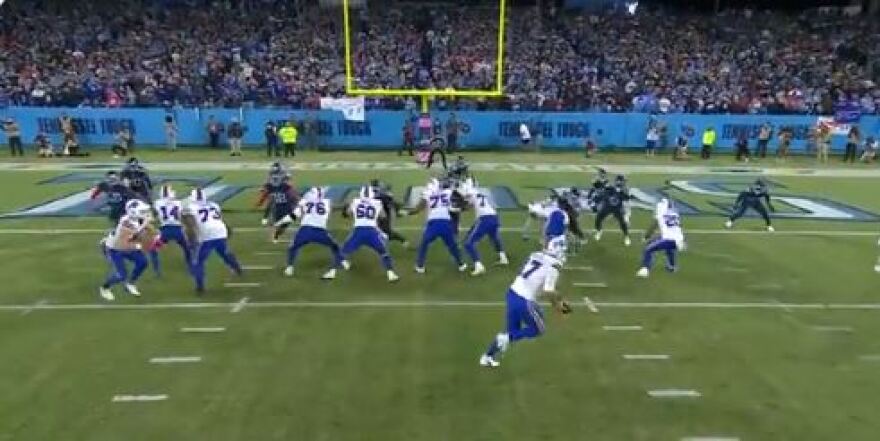 The Buffalo Bills line up for a touchdown