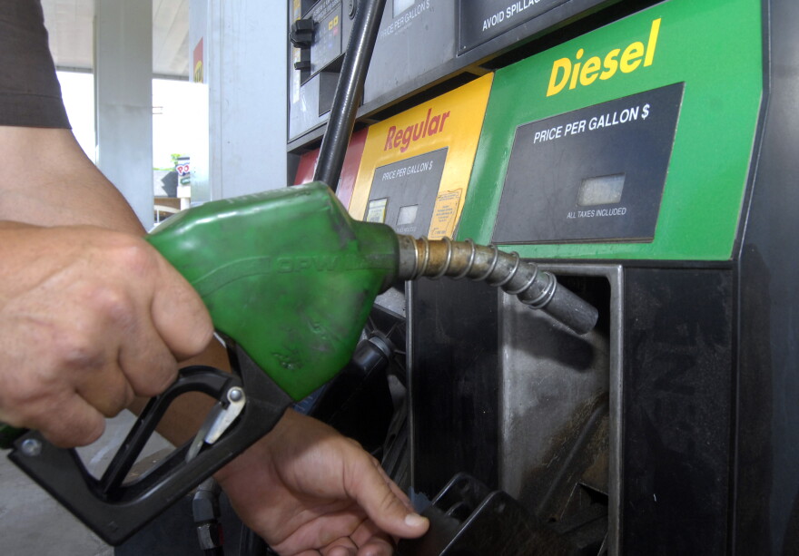 Barry Thomas replaces the diesel pump after filling up his truck at a station in Little Rock, Ark., Friday, June 6, 2008. Oil prices shot up more than $11 to a new record above $139 Friday after Morgan Stanley predicted prices would hit $150 by the Fourth of July. The unprecedented jump is all but certain to drive gas prices well past the $4 mark in the coming weeks. (AP Photo/Mike Wintroath)