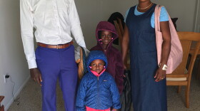 The Mufuta family arrived in Charleston one week ago, less than 24 hours before the temporary refugee ban. From left to right: 30-year-old Bakemayi Mufuta, 3-year-old Georgina Mufuta, 6-year-old Promise Mufuta, and 23-year-old Rose Mufuta. 
