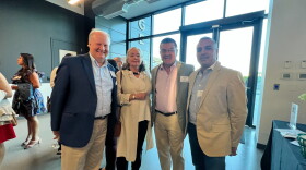 From left, Building One Community's Board of Directors George Cook, Maryann Kann, Jose Luis Zepeda, and Stamford entrepreneur Carlos Diaz