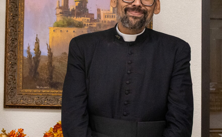 Father Ryan who is the vocational director at Holy Family Catholic Church, photo by Alexander Brown.