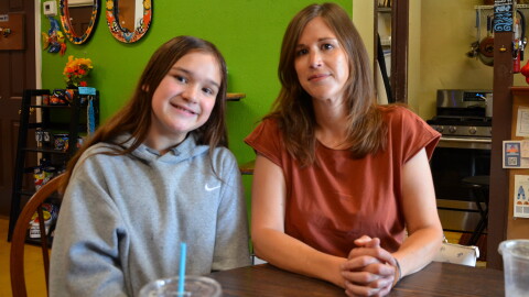 Reed and Sarah at a coffee shop in August.