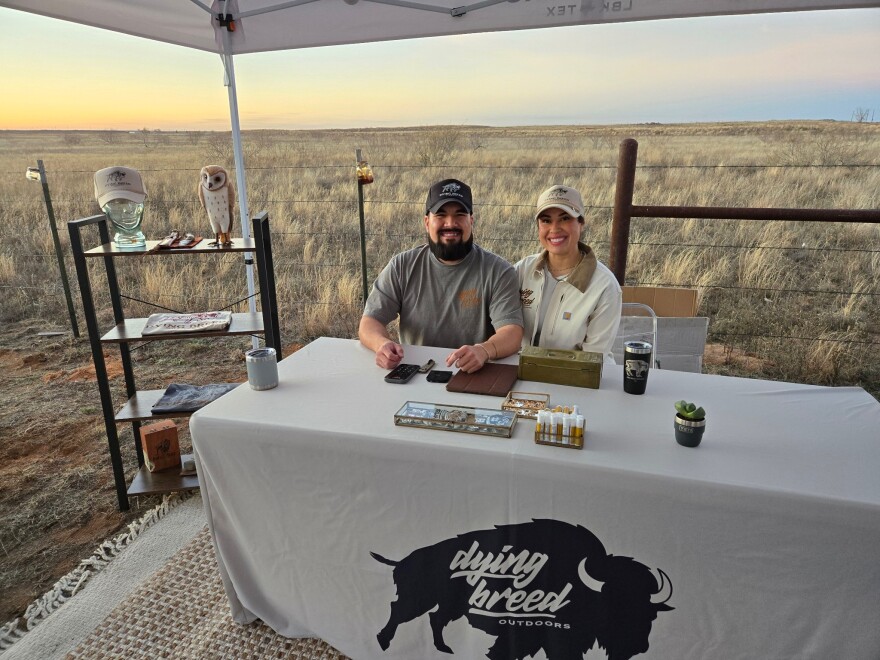 Gabe Carrasco and wife Brit sit at their first private pop-up event.