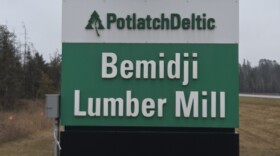PotlatchDeltic's Bemidji lumber mill is just south of Bemidji on Hubbard County Road 45, or the Nary Road, on a rainy Nov. 19, 2025.