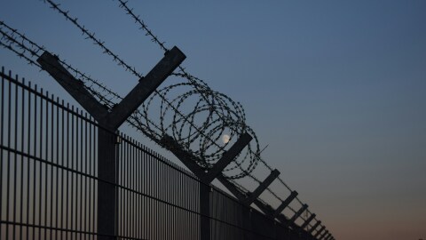  Fence outside a juvenile detention facility