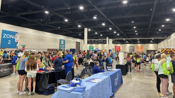 Students explore the information booths to learn about employment opportunities at last year's CareerSpark event at the Peoria Civic Center.