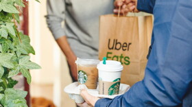 As of Tuesday in San Francisco, Starbucks is available for delivery via the Uber Eats app. (Courtesy of Starbucks)