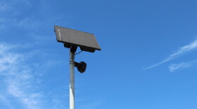 A Flock camera operated by the Butte County Sheriff's Office on River Road and Highway 32 outside Chico, California on Wednesday, Aug. 12, 2026.