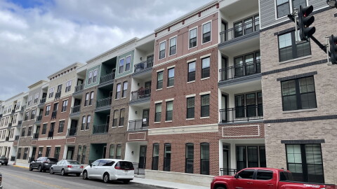 Vault on Main apartments as seen from Sycamore St. in Downtown Evansville, Sept. 24, 2026