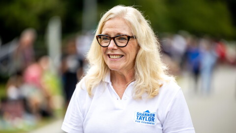 Democratic congressional candidate Shannon Taylor participates in the 30th annual Glen Allen Day parade on Saturday, Sept. 19, 2026, in Glen Allen, Va.