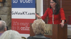 Kentucky Secretary of State Alison Lundergan Grimes speaks at a voter registration event at WKU on Feb. 2, 2017.