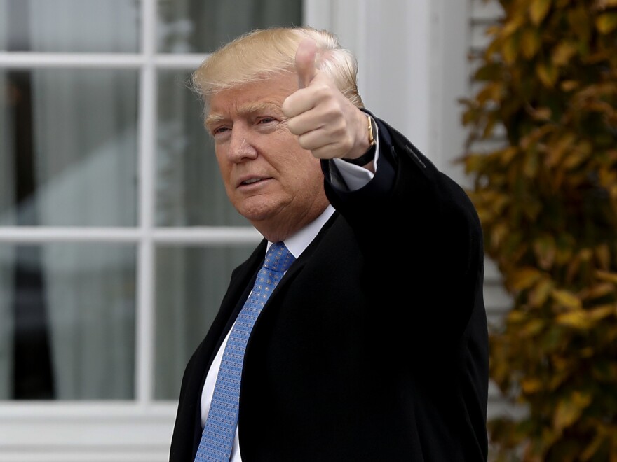 President-elect Donald Trump arrives at the Trump National Golf Club in Bedminster, N.J., on Sunday.