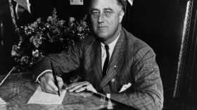 1936:  Franklin Delano Roosevelt (1882 - 1945) the 32nd President of the United States from 1933-45. A Democrat, he led his country through the depression of the 1930's and  World War II, and was elected for an unprecedented fourth term of office in 1944.  (Keystone Features/Getty Images)