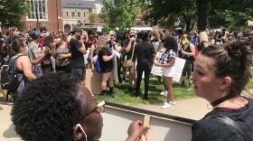 Protesters in Kalamazoo after the death of George Floyd