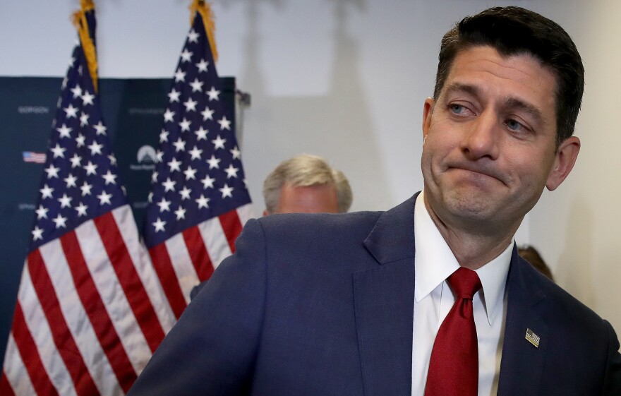 House Speaker Paul Ryan, R-Wis., departs a press conference with the House Republican leadership at the U.S. Capitol on Wednesday.