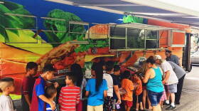 The Bus Stop CafÃ© is a completely renovated school bus built to serve 600 students at any given time.