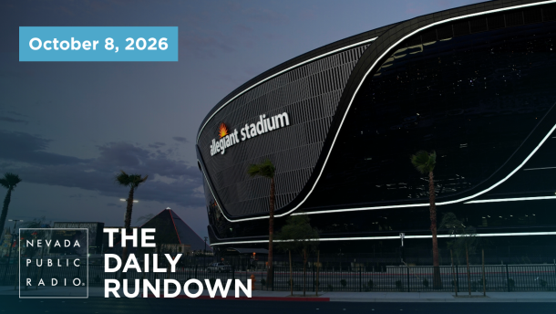 In this July 22, 2020, file photo, lights adorn Allegiant Stadium, new home of the Las Vegas Raiders football team, as it nears completion in Las Vegas. Officials in Nevada have declared "substantial completion" after nearly 1,000 days of construction of the $2 billion Allegiant Stadium in Las Vegas designed to be the home of the NFL's relocated Raiders. (AP Photo/John Locher, File)