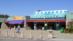 The entrance to the Indianapolis Zoo.