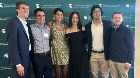 MSU fourth-year medical students pose for photos on Match Day