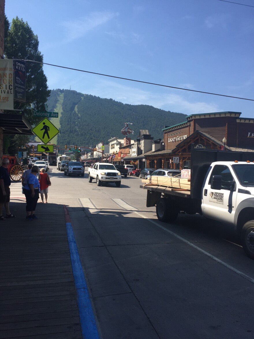 Tourists crowd downtown Jackson last summer.