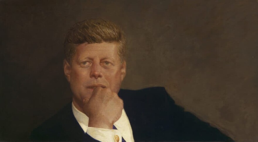 Jamie Wyeth completed "Portrait of John F. Kennedy" in 1967. On loan from the MFA, it now hangs in President Biden's private White House study. (Courtesy Museum of Fine Arts, Boston)