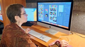 Senior Jaden Lohmeyer works on a project in the Brick City Design Studio.