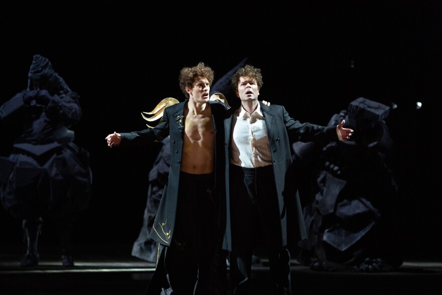 Baritone Orpheus and his counter-tenor alter-ego sing together in Matthew Aucoin's opera, "Eurydice"
