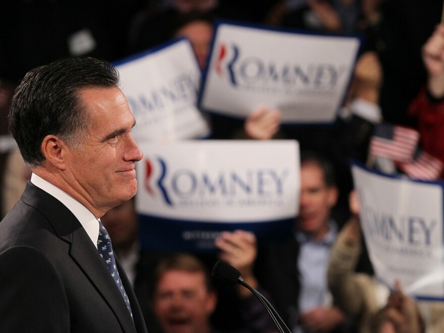 In his New Hampshire primary victory speech Tuesday, Mitt Romney chided GOP rivals for challenging his record as the former head of a private equity firm. 