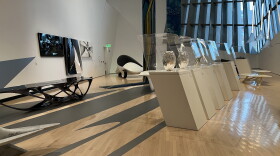 The main gallery of the Broad Art Museum's exhibition "Zaha Hadid Untold"