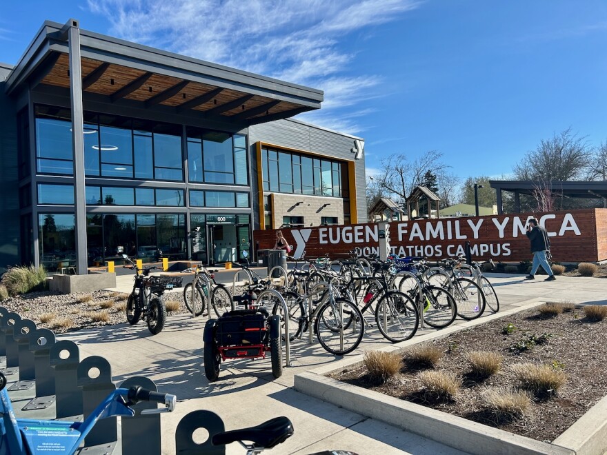 The entrance to a YMCA