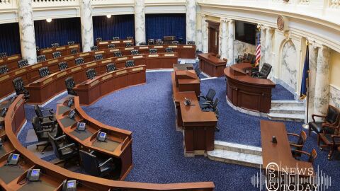 The House of Representatives chamber in the Idaho State Capitol.