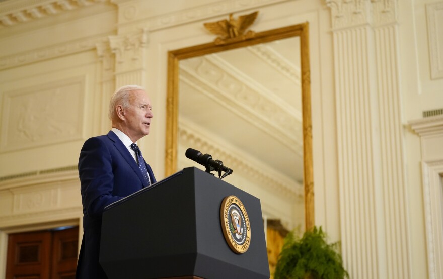 Nearly 100 days into office, President Biden is lagging his predecessors in the number of bills he has signed, but he is far outpacing them on executive orders. Here, Biden speaks about Russia in the East Room of the White House on April 15.