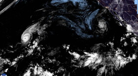 A satellite image shows Hurricane Lowell drawing closer to the state in the early morning hours on Sept. 7, 2026.